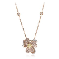 Collana in oro con Diamante Rosa I1 (CIRARI)