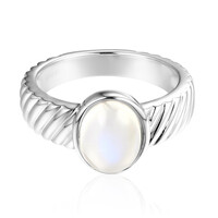 Anello in argento con Pietra di Luna Arcobaleno della Tanzania