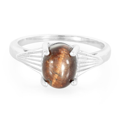 Anello in argento con Occhio di Tigre Rosso