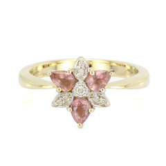 Anello in oro con Zaffiro Padparadscha (non riscaldato)