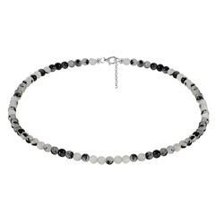 Collana in argento con Quarzo Rutilato Nero