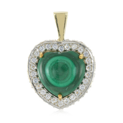 Ciondolo placcato in oro con Malachite