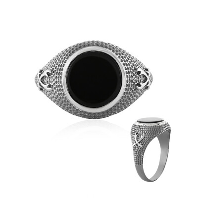 Anello da uomo in argento con Onice Nero