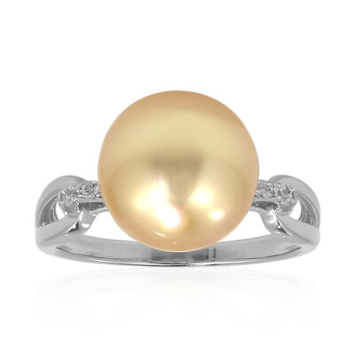 Anello in argento con Perla Dorata dei Mari del Sud Kabira (TPC)