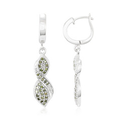 Orecchini placcati in platino con Diamante Fancy