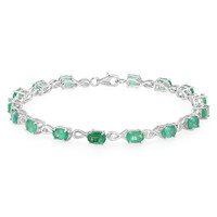 Bracciale in argento con Smeraldo Zambia