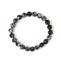 Bracciale con Ossidiana Fiocco di Neve