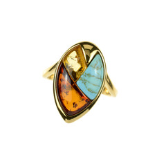 Anello in argento con Ambra Baltica