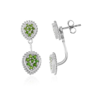 Orecchini in argento con Diopside Russo