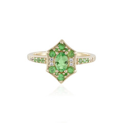 Anello in oro con Tsavorite della Tanzania