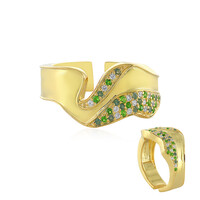 Anello in argento con Diopside Russo