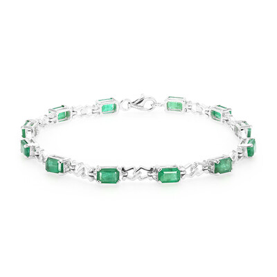 Bracciale in argento con Smeraldo Zambia