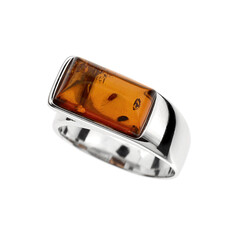 Anello in argento con Ambra Baltica