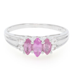 Anello in argento con Zaffiro Ceylon Rosa