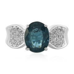Anello in argento con Cianite Blu Foglia di Tè