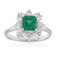 Anello in platino con Smeraldo Zambia AAA (CIRARI)