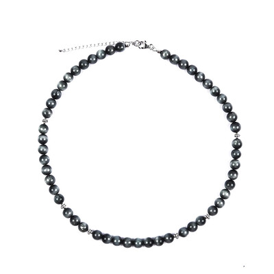 Collana in argento con Quarzo Antracite Occhio di Gatto