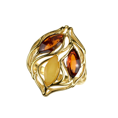 Anello in argento con Ambra Baltica (dagen)