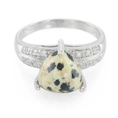 Anello in argento con Diaspro Dalmata