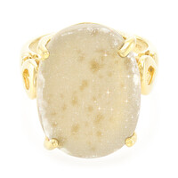 Anello placcato in oro con Agata Glitter