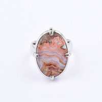 Anello in argento con Agata Lace