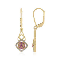 Orecchini in argento con Zaffiro Ceylon Rosa (non riscaldato)