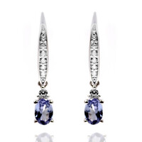 Orecchini in argento con Tanzanite (non riscaldata)