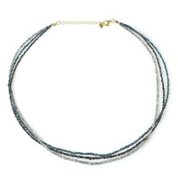 Collana in argento con Diamante Blu