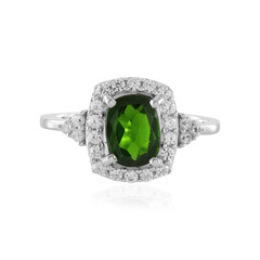 Anello in argento con Diopside Russo