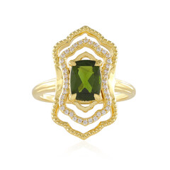 Anello in argento con Diopside Russo