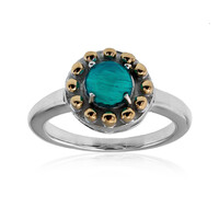 Anello in argento con Opale Blu dell'Etiopia (Granulieren)