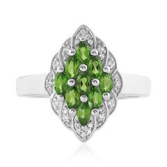Anello in argento con Diopside Russo