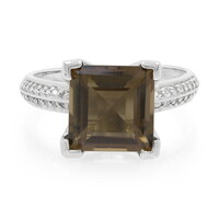 Anello in argento con Quarzo Fumè