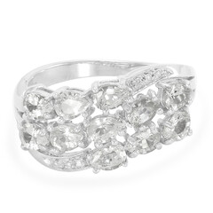 Anello in argento con Zaffiro Bianco