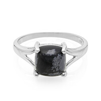 Anello in argento con Ossidiana Fiocco di Neve