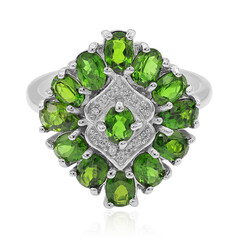 Anello in argento con Diopside Russo