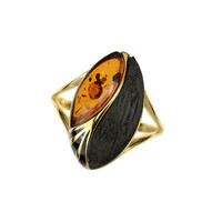Anello in argento con Ambra Baltica
