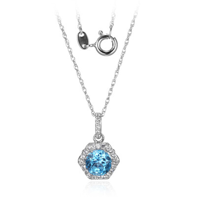 Collana in argento con Topazio Blu Svizzero