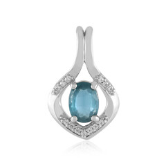 Ciondolo in argento con Cianite Blu Foglia di Tè