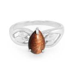 Anello in argento con Occhio di Tigre Rosso