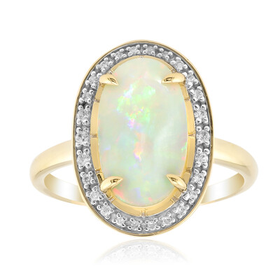 Anello in oro con Opale Bianco Brasiliano