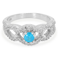 Anello in argento con Apatite Blu Neon