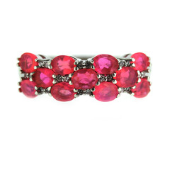 Anello in argento con Opale Rosa dell'Etiopia