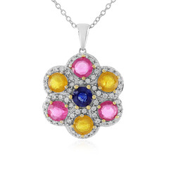 Collana in argento con Zaffiro Blu del Madagascar