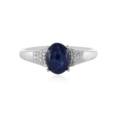 Anello in argento con Zaffiro Stellato Blu