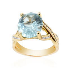 Anello in oro con Acquamarina Brasiliana AAA (de Melo)