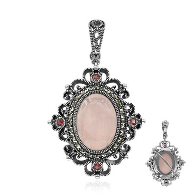 Spilla in argento con Quarzo Rosa (Annette classic)