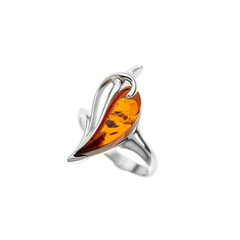 Anello in argento con Ambra Baltica