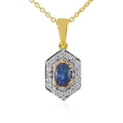 Collana in argento con Zaffiro Stellato Blu