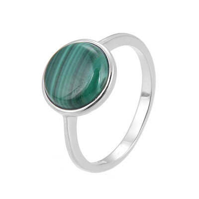 Anello in argento con Malachite